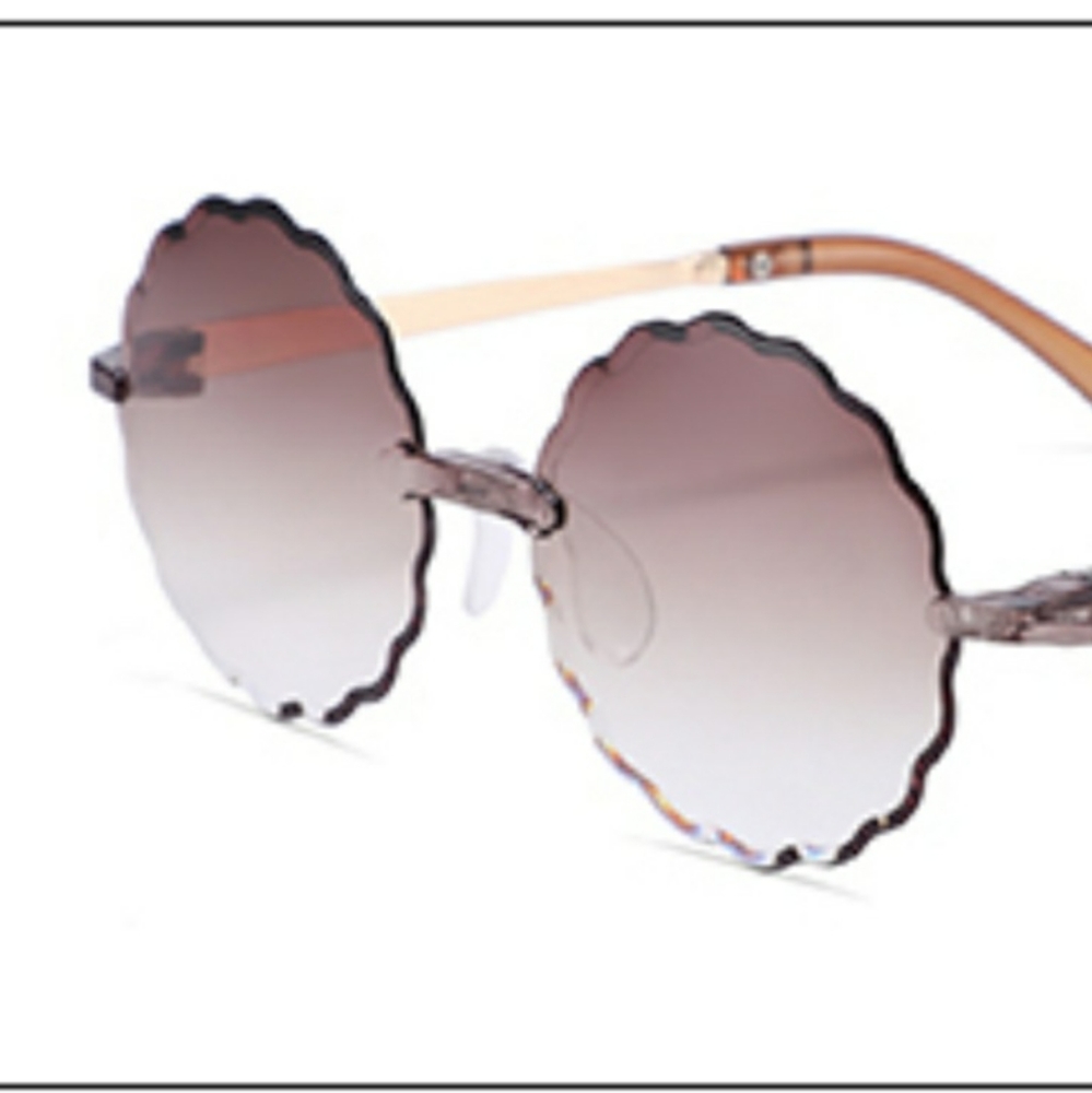 Large Orange round sunglasses